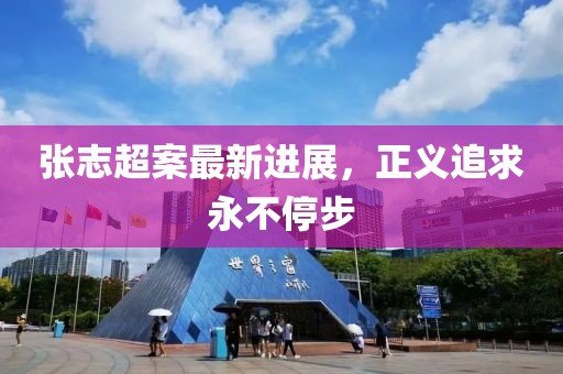 張志超案最新進展，正義追求永不停步