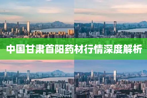 中國甘肅首陽藥材行情深度解析