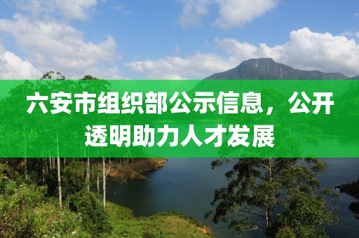 六安市組織部公示信息，公開透明助力人才發(fā)展