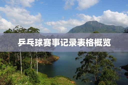 乒乓球賽事記錄表格概覽