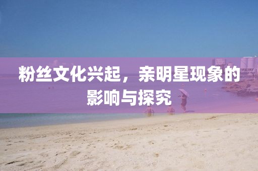 粉絲文化興起，親明星現(xiàn)象的影響與探究