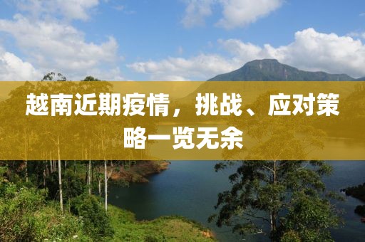 越南近期疫情，挑戰(zhàn)、應(yīng)對策略一覽無余
