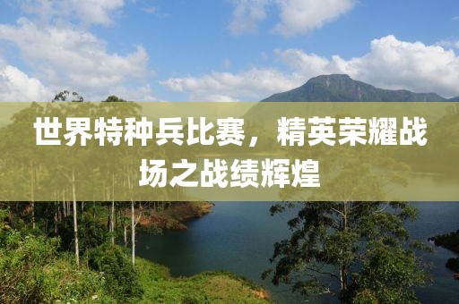 世界特種兵比賽，精英榮耀戰(zhàn)場(chǎng)之戰(zhàn)績(jī)輝煌