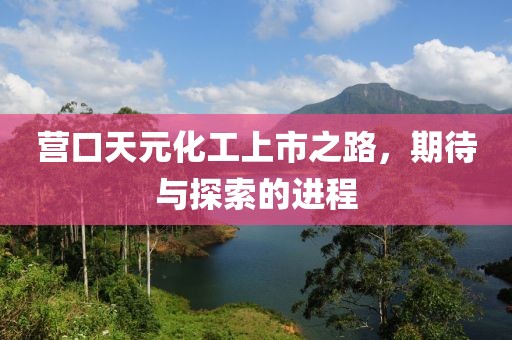 營口天元化工上市之路，期待與探索的進(jìn)程