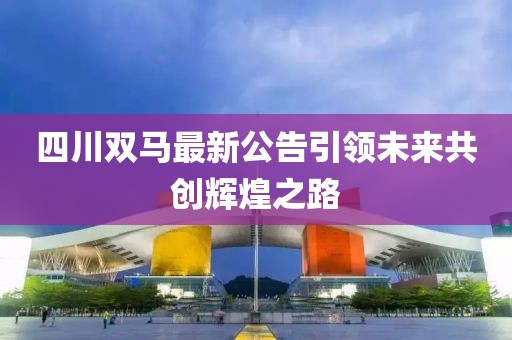 四川雙馬最新公告引領(lǐng)未來(lái)共創(chuàng)輝煌之路
