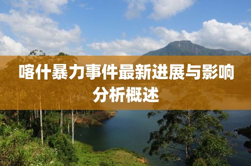 喀什暴力事件最新進展與影響分析概述