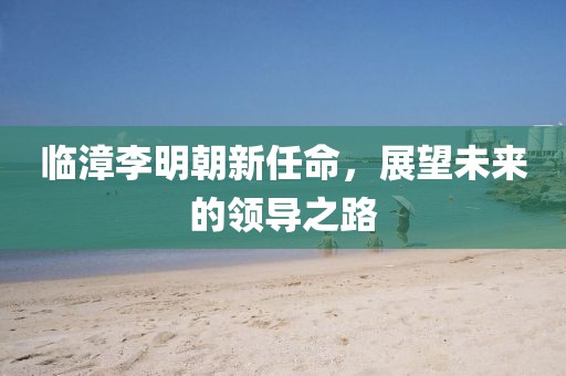 臨漳李明朝新任命，展望未來的領(lǐng)導(dǎo)之路