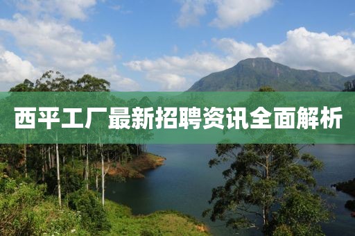 西平工廠最新招聘資訊全面解析