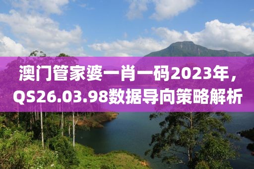 澳門管家婆一肖一碼2023年，QS26.03.98數(shù)據(jù)導(dǎo)向策略解析