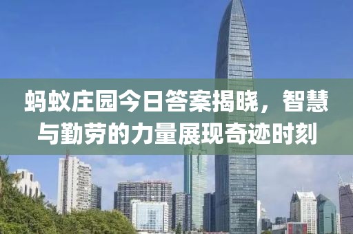 螞蟻莊園今日答案揭曉，智慧與勤勞的力量展現(xiàn)奇跡時刻