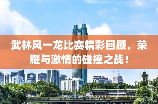 武林風(fēng)一龍比賽精彩回顧，榮耀與激情的碰撞之戰(zhàn)！