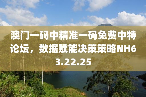 澳門一碼中精準一碼免費中特論壇，數(shù)據(jù)賦能決策策略NH63.22.25