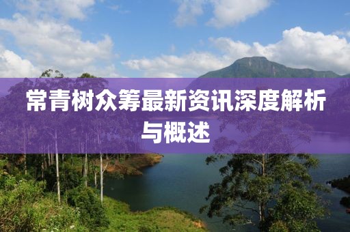 常青樹眾籌最新資訊深度解析與概述