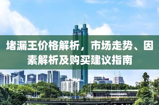 堵漏王價格解析，市場走勢、因素解析及購買建議指南