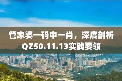 管家婆一碼中一肖，深度剖析QZ50.11.13實(shí)踐要領(lǐng)