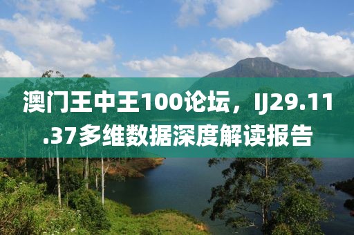 澳門王中王100論壇，IJ29.11.37多維數(shù)據(jù)深度解讀報(bào)告