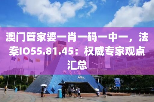 澳門管家婆一肖一碼一中一，法案IO55.81.45：權(quán)威專家觀點(diǎn)匯總