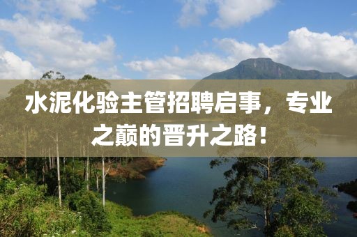 水泥化驗(yàn)主管招聘啟事，專業(yè)之巔的晉升之路！