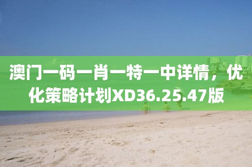 澳門一碼一肖一特一中詳情，優(yōu)化策略計(jì)劃XD36.25.47版