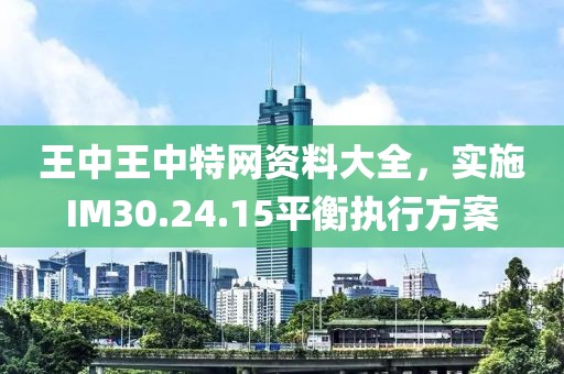 王中王中特網(wǎng)資料大全，實(shí)施IM30.24.15平衡執(zhí)行方案