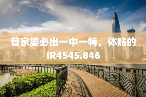 管家婆必出一中一特，體貼的IR4545.846