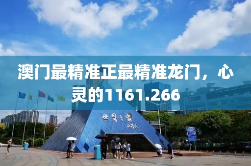 澳門最精準(zhǔn)正最精準(zhǔn)龍門，心靈的1161.266