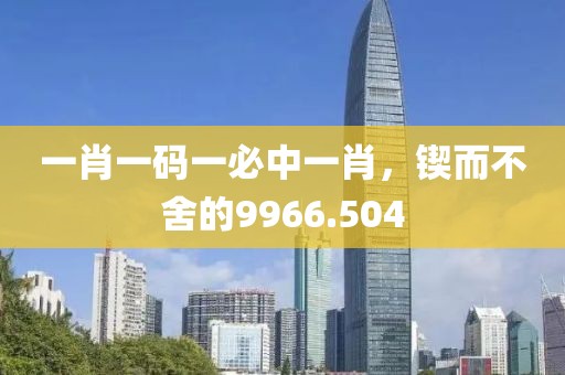 一肖一碼一必中一肖，鍥而不舍的9966.504