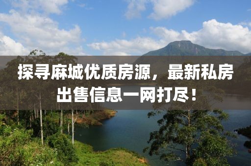 探尋麻城優(yōu)質(zhì)房源，最新私房出售信息一網(wǎng)打盡！