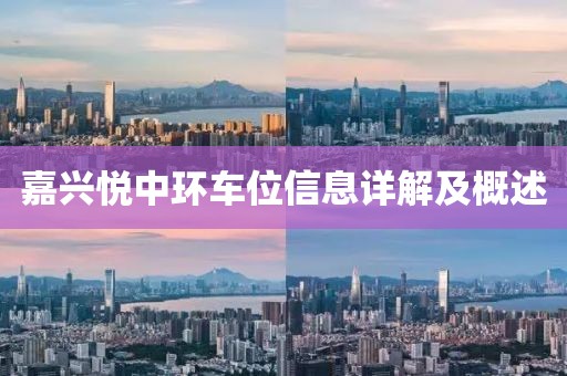 嘉興悅中環(huán)車位信息詳解及概述