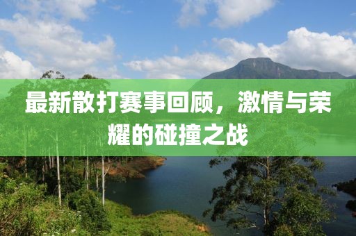 最新散打賽事回顧，激情與榮耀的碰撞之戰(zhàn)