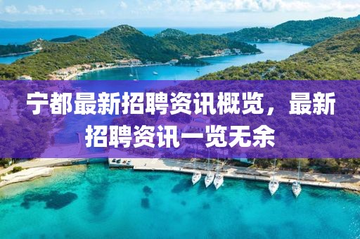 寧都最新招聘資訊概覽，最新招聘資訊一覽無(wú)余